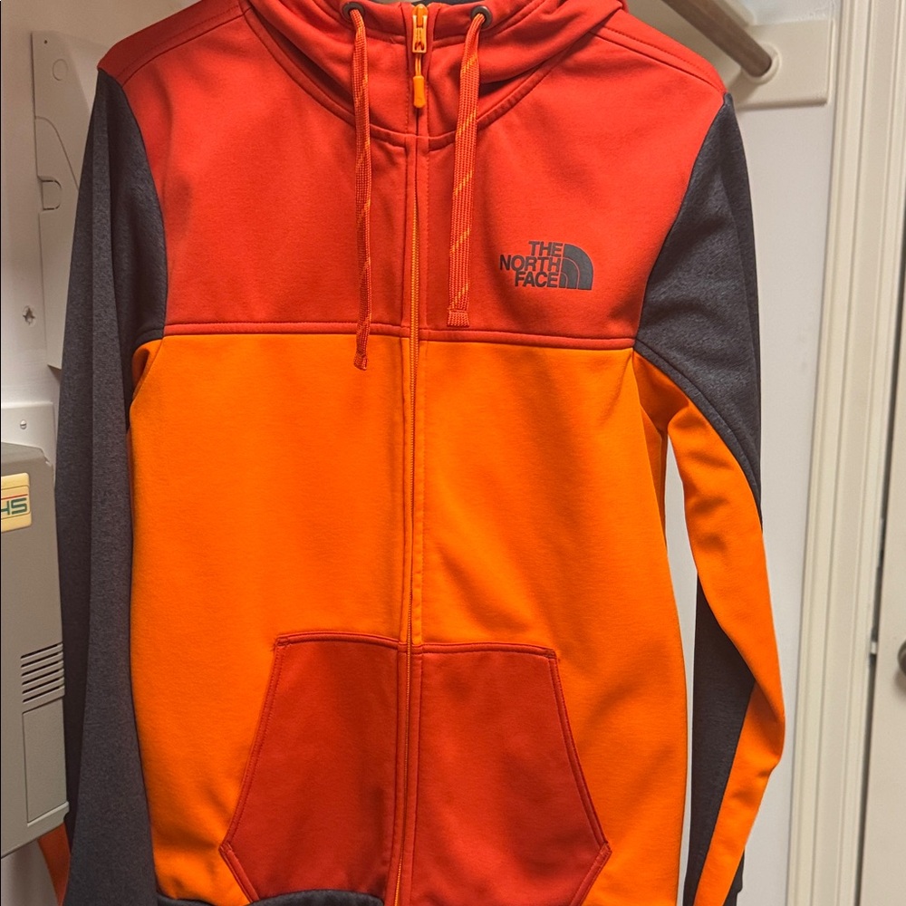 The North Face Red and Orange Full-Zip Hoodie